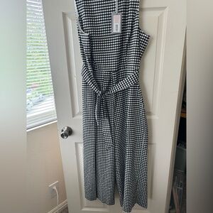 Preston & York Black and White Sleeveless Midi Sundress